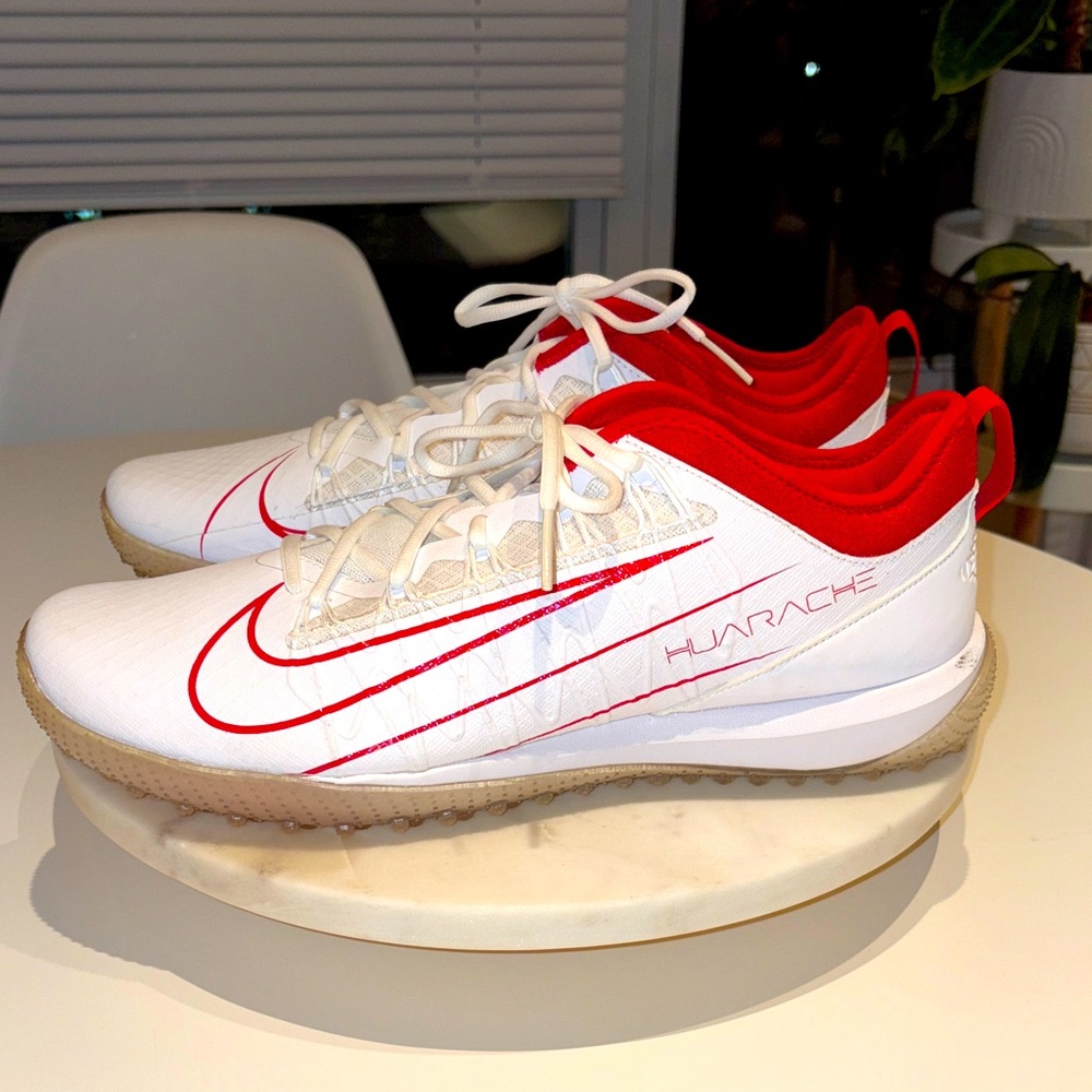 White and Red Huarache Lacrosse Sneakers- size 13
New without tags
